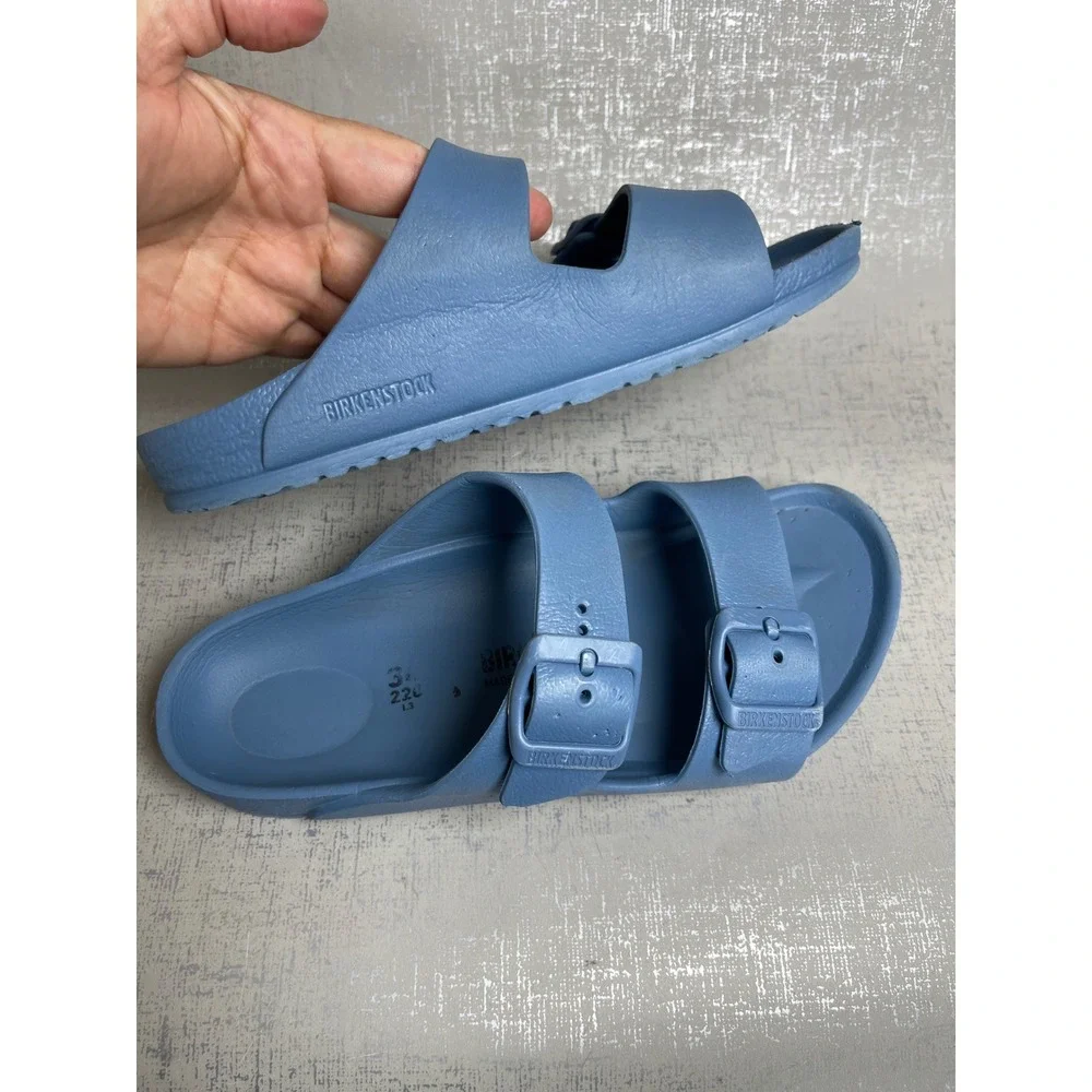 Birkenstock Arizona EVA Sandals Kids Size 34 Blue Waterproof Double Strap Slides